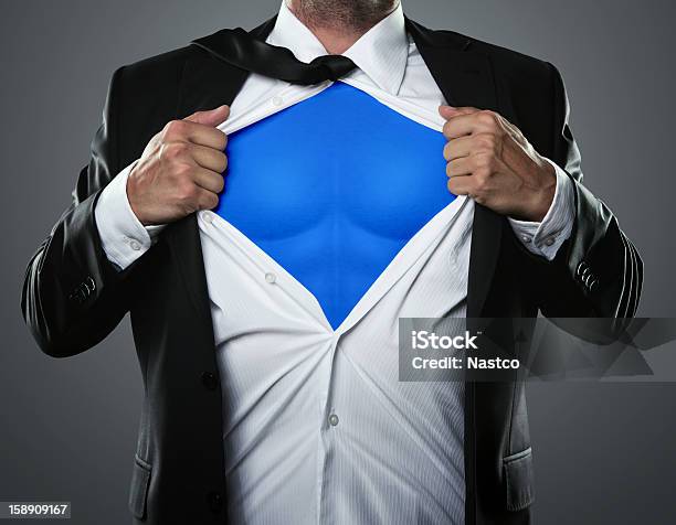 Businessman Hero Stock Photo - Download Image Now - Superhero, Men, Heroes