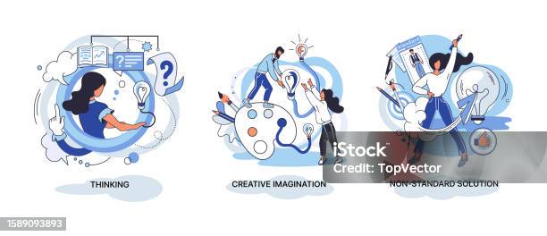 Creative Thinking People Different Mental Mindset Types Or Models ...