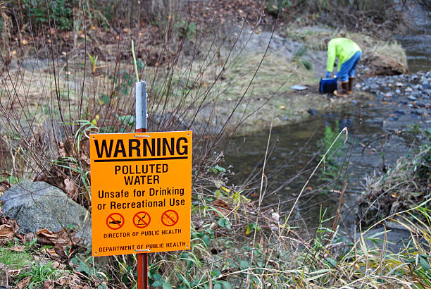 istock Scientist sampling pollution levels in creek 158909393