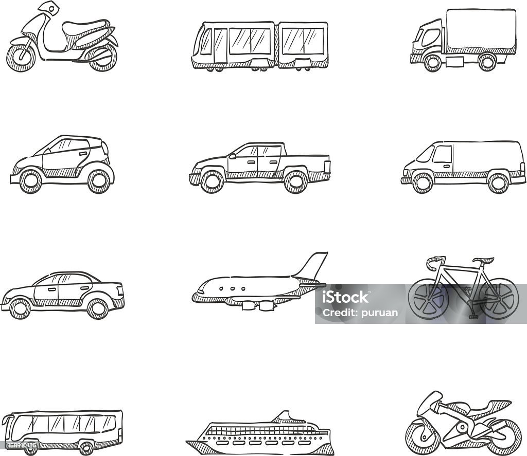 Sketch Icons Transportation Stock Illustration - Download Image Now - Car,  Drawing - Art Product, Doodle - iStock