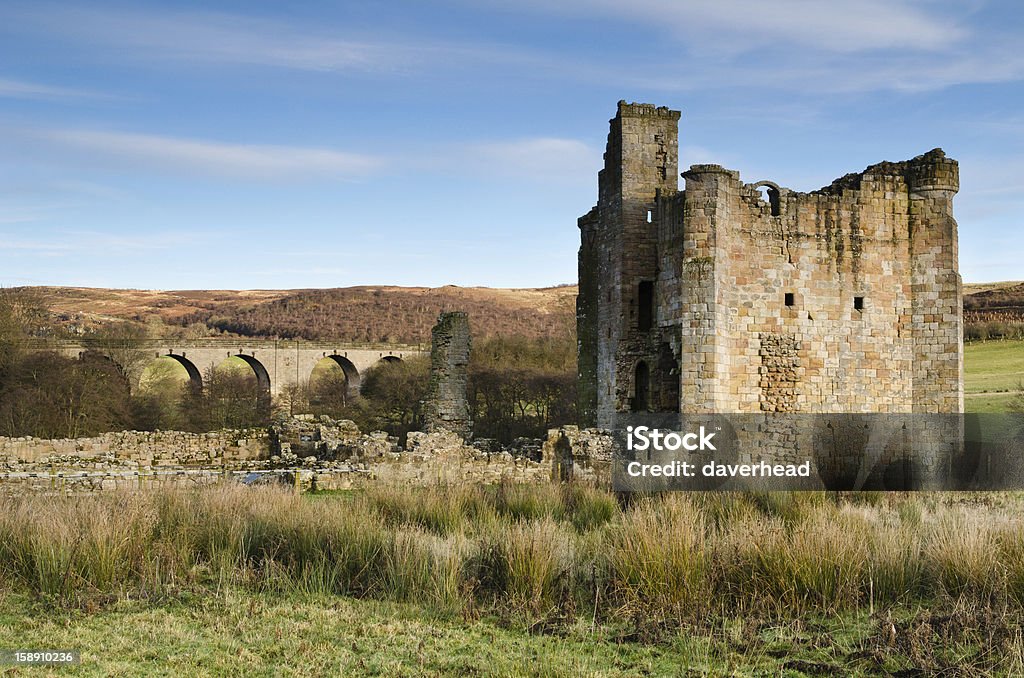 Edlingham viaduct y castillo - Foto de stock de Aire libre libre de derechos