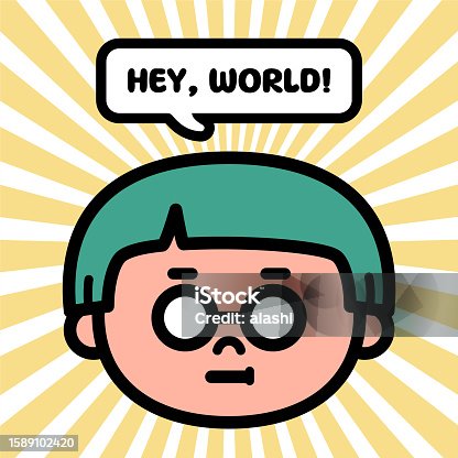 istock Funny character design of a man with eyeglasses 1589102420