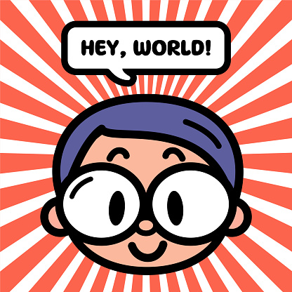 Cute Characters Designs Vector Art Illustration.
Adorable character design of a smiling boy with eyeglasses.