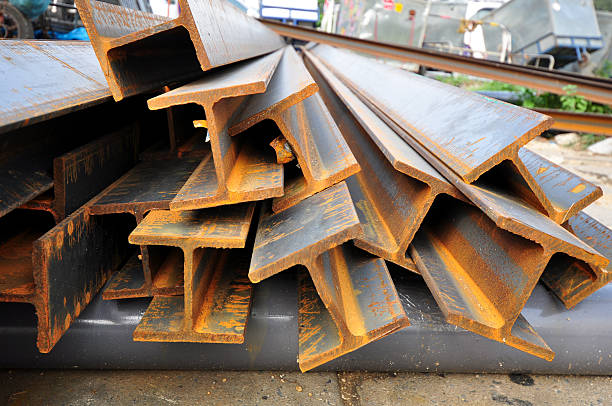 steel beams stock photo