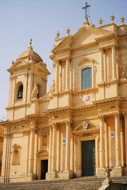 San Nicolò Cathedral Noto San Nicolò Cathedral in the centre of Noto, the perfect example of baroque architecture of the town Worthington stock pictures, royalty-free photos & images