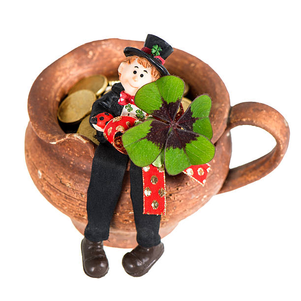 istock Lucky charm Chimney sweep with clover leaf 158912186