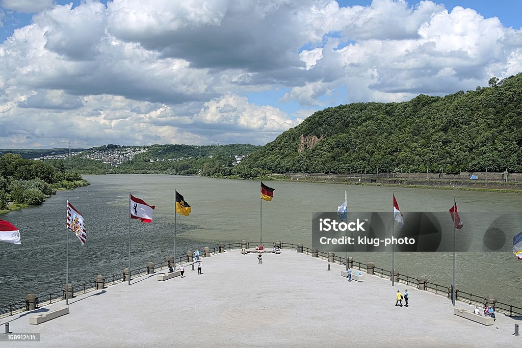 Deutsches Eck (Deutsches Eck), a Coblenza, Germania - Foto stock royalty-free di Deutsches Eck