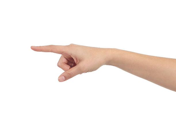 istock Woman hand pointing the finger 158913384