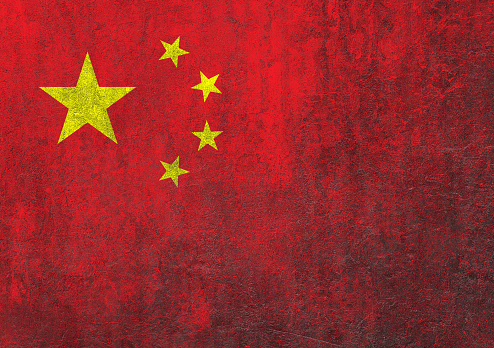 China flag on textured background - chinese national flag backdrop