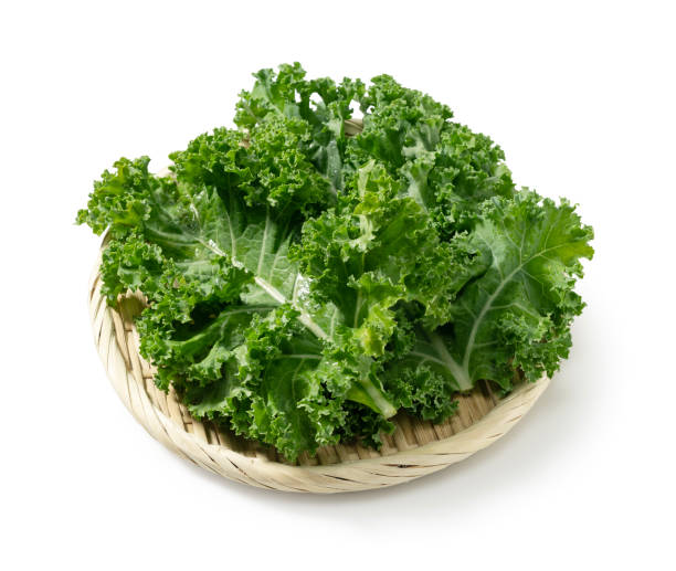 istock Kale in a colander set against a white background. 1589156490