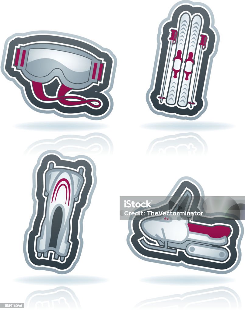 Sport invernali - arte vettoriale royalty-free di Andare in motoslitta