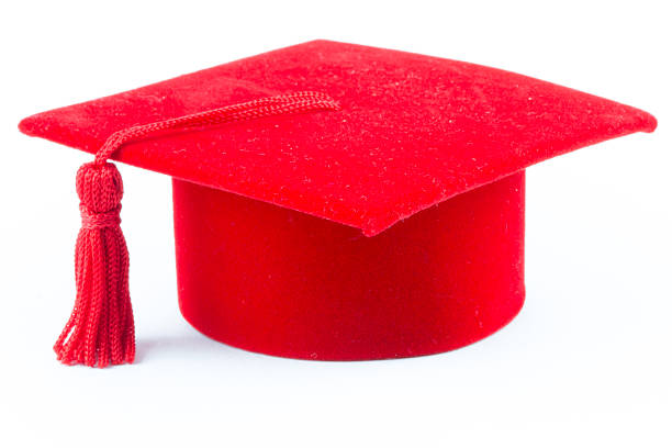 Graduation red  Hat stock photo