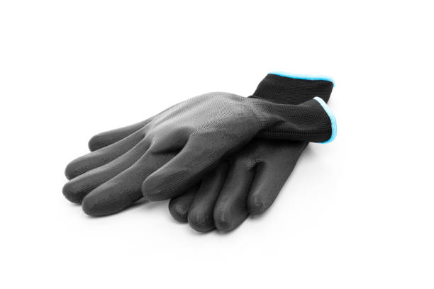 istock Black work gloves isolated on white background 1589173993