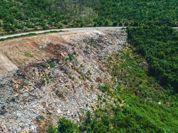 istock An open-air garbage dump that pollutes the earth, aerial view 1589183159