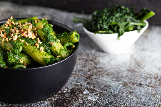istock Pasta with black cabbage pesto and chopped hazelnuts 1589190844