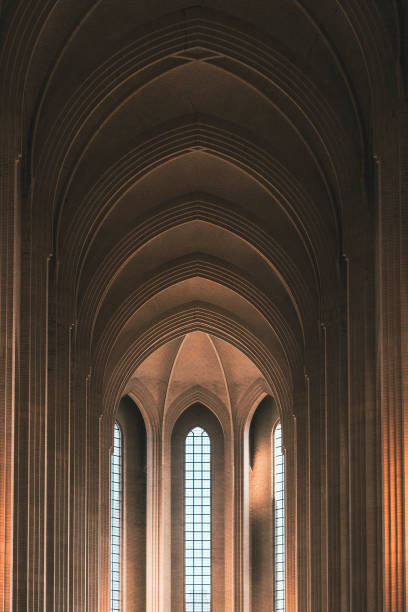 istock Monumental arches in an evangelical cathedral 1589191976