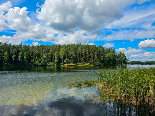 istock Beautiful sky by a calm lake 1589194124
