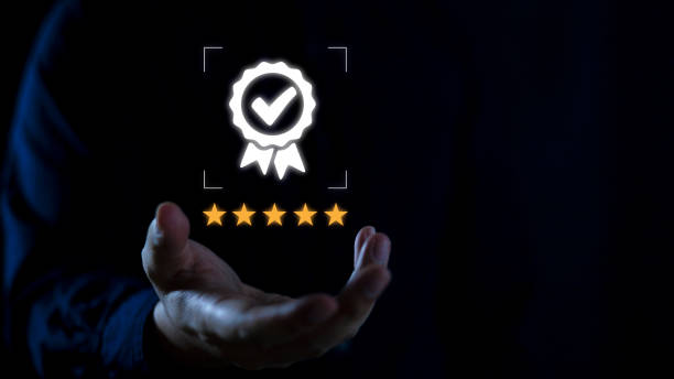 istock The certification concept meets the requirements and standards. Businessman and quality assurance icon on virtual screen Standard Certification 1589207712