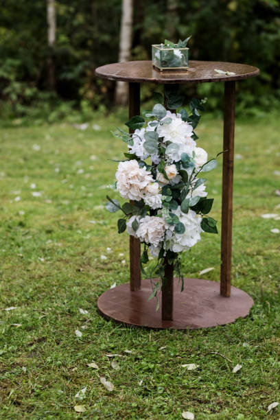 istock beautiful wedding decor made of flowers. 1589243149