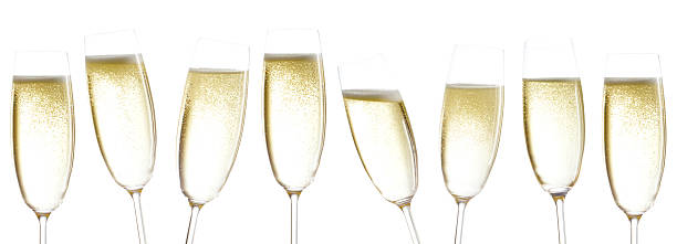 champagne glasses stock photo