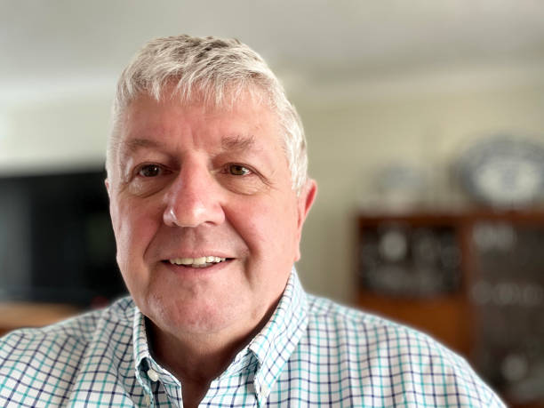 istock Senior Caucasian man selfie indoors 1589294572