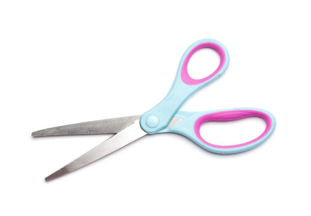 istock blue scissors isolated on a white background. School supplies. 1589311236