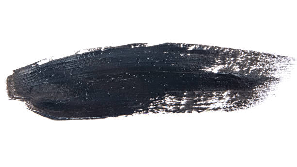 istock Black mascara brush paint strokes isolated on white 1589324644