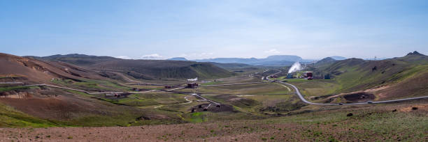 istock Panoramic image of Hellisheidi geothermal power plant in Iceland 1589331551
