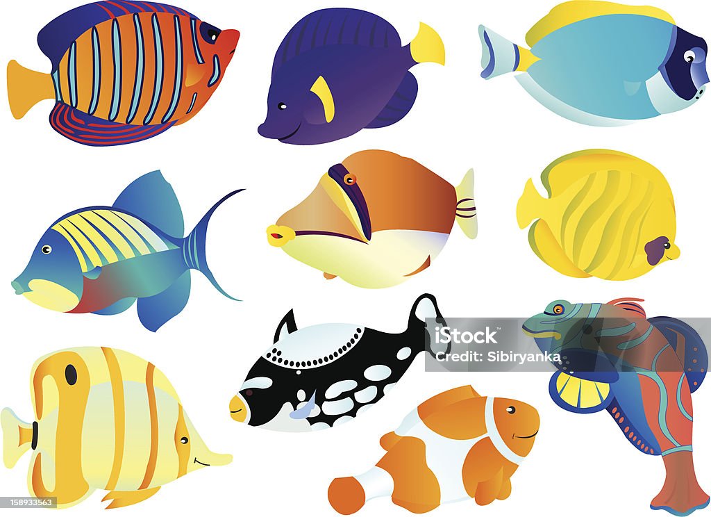 Fishes - arte vectorial de Acuario - Equipo para animales domésticos libre de derechos