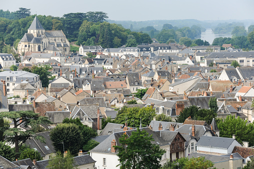 Amboise, France - 8 August, 2013: A beautiful view on Amboise from the chateau royale d'amboise
