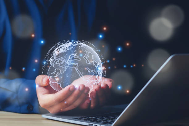 istock Businessman uses global internet connectivity application technology for business and digital marketing. 1589341308