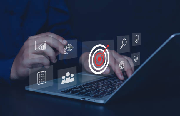 istock set goals with business network icons and technology targets on page 1589342333