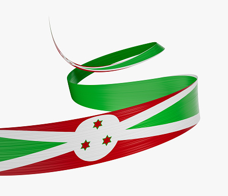 3d Flag Of Burundi 3d Waving Ribbon Flag Isolated On White Background, 3d illustration