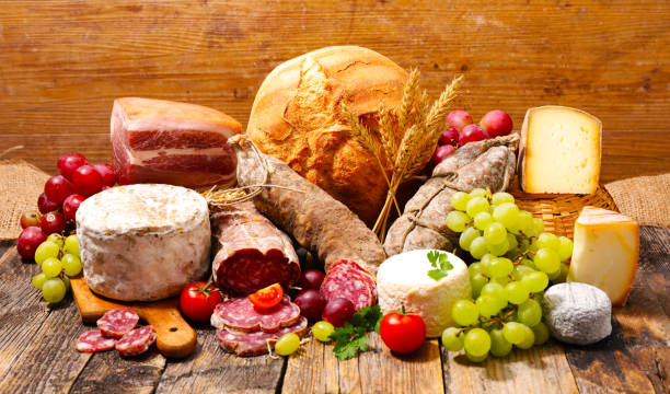 istock composition of cheese, salami,bread and grapes 1589370850