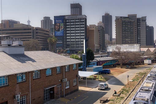 Johannesburg, South Africa – August 13, 2018: The Central Park Train Station in Downtown Johannesburg