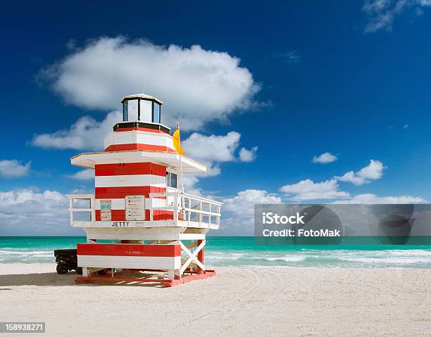 Miami Beach Rettungsschwimmerhaus Stockfoto und mehr Bilder von Amerikanische Kontinente und Regionen - Amerikanische Kontinente und Regionen, Art Deco, Art-Deco-Bezirk - Miami