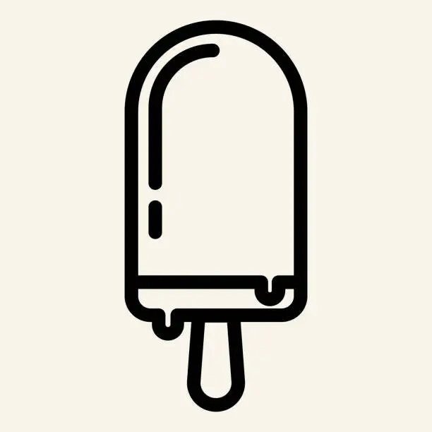 Vector illustration of Stick ice cream line icon. Dessert vector illustration isolated on white. Popsicle outline style designed for and app. Eps 10.