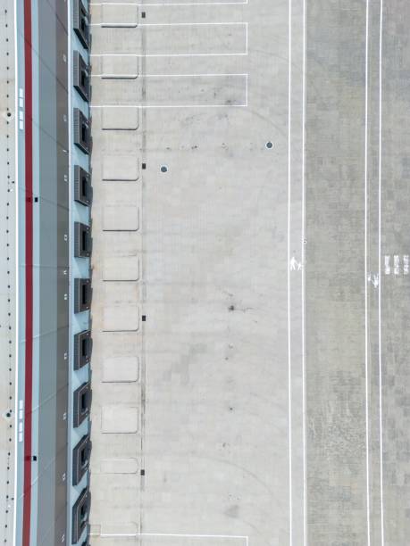 istock Aerial view of a large warehouse complex in the evening 1589406045