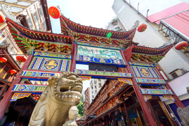 Ancient memorial archway in Western China stock photo