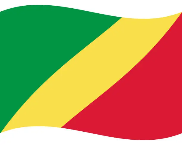 Vector illustration of Congo flag. Flag of Congo. Congo flag wave