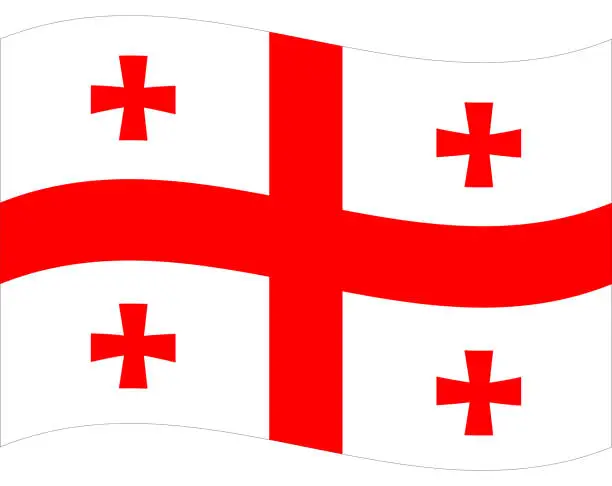 Vector illustration of Flag of Georgia. Georgia flag, Flag of Georgia wave