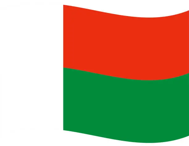 Vector illustration of Madagascar flag. Flag of Madagascar. Madagascar flag wave