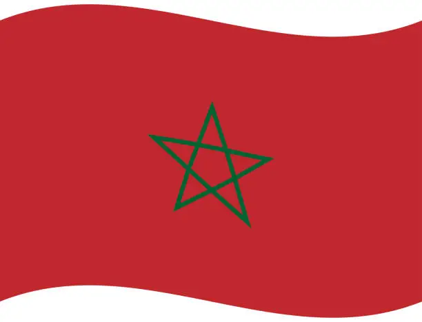 Vector illustration of Flag of Morocco. Morocco flag. Morocco flag wave