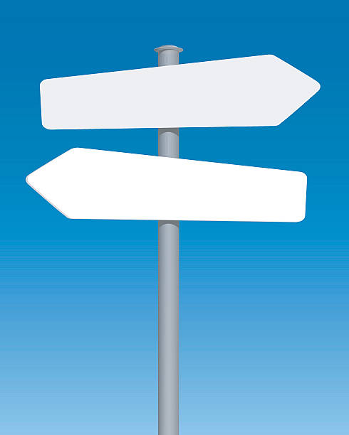 도로 팻말 - directional sign road sign blank arrow sign stock illustrations