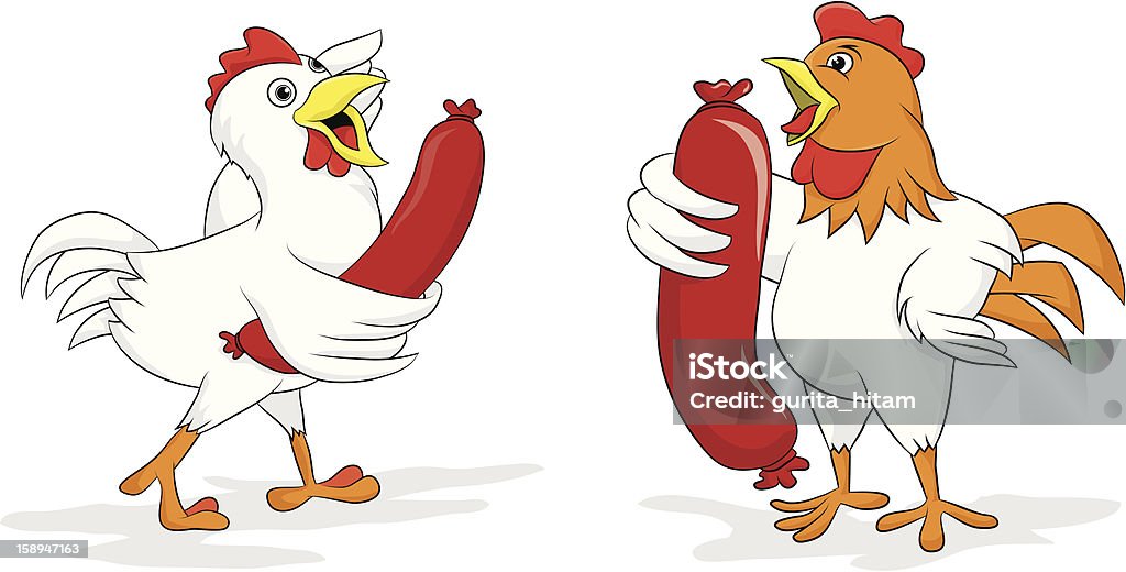 Saucisse de poulet - clipart vectoriel de Aliment libre de droits