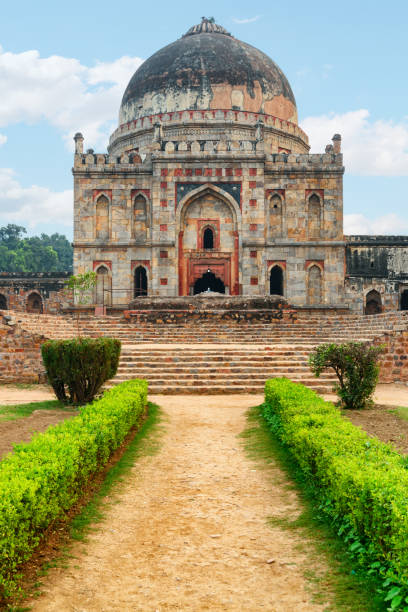 Awesome view of Bara Gumbad at Lodi Gardens, Delhi, India Awesome view of Bara Gumbad at Lodi Gardens in Delhi, India. The medieval monument is a popular tourist attraction of South Asia. lodi gardens stock pictures, royalty-free photos & images