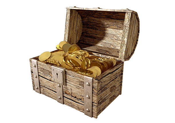 istock Treasure Chest With Gold Perspective 158947965