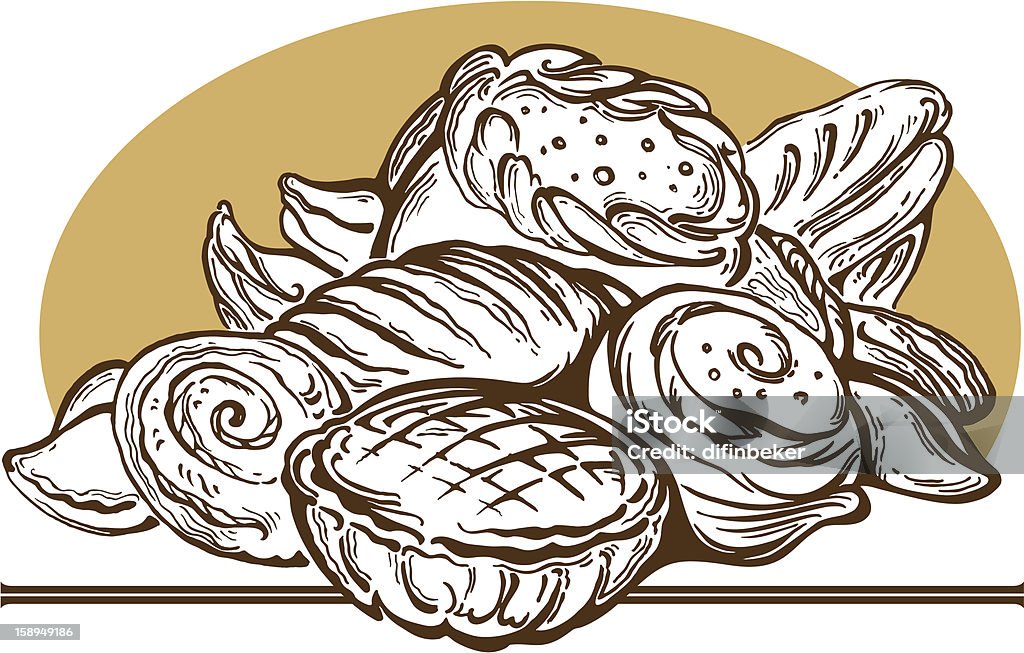 Pane e torte. - arte vettoriale royalty-free di Baguette