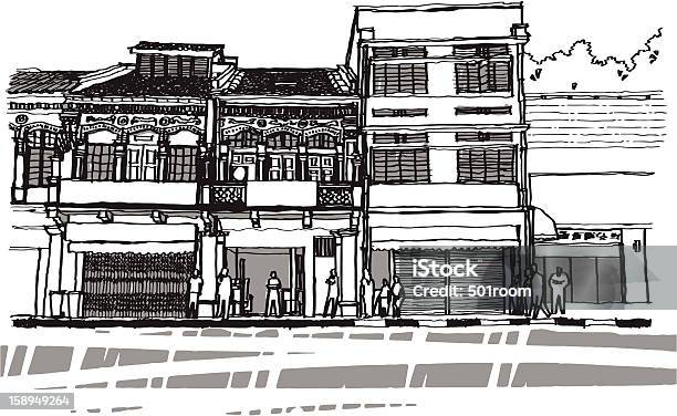 Vita Di Strada Di Sketchbook - Immagini vettoriali stock e altre immagini di Singapore - Singapore, Disegnare, Disegno