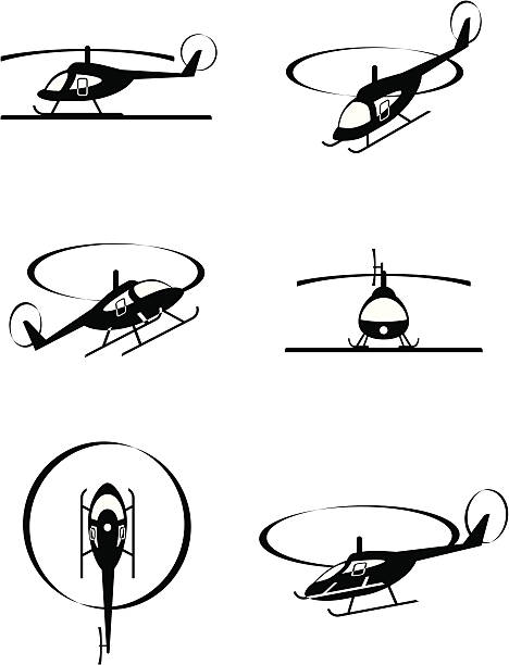 Civil helicopters in perspective Civil helicopters in perspective - vector illustration helicopter modern stock illustrations